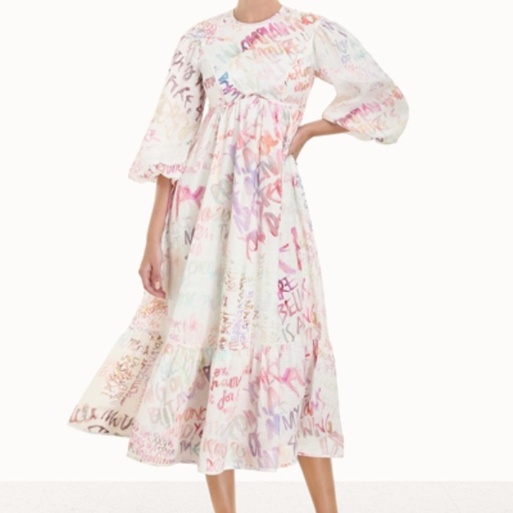 Zimmermann | Dress | Dancer Panelled Bodice | NWT | Size AU 1 | Midi Dress - Picture 4 of 9